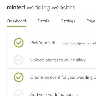 Minted Wedding Websites